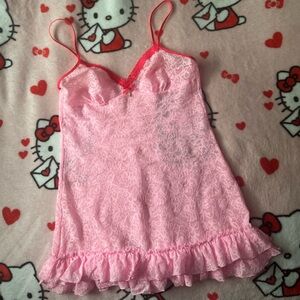 Victoria’s Secret large babydoll slip lace dress cute ruffle y2k